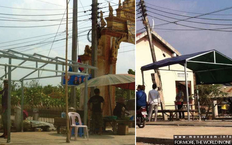 ប៉ោយប៉ែត៖ សំណង់តូបលក់ដូរស្រេចចិត្ត លើចិញ្ចើមផ្លូវមុខវត្តថ្មី?